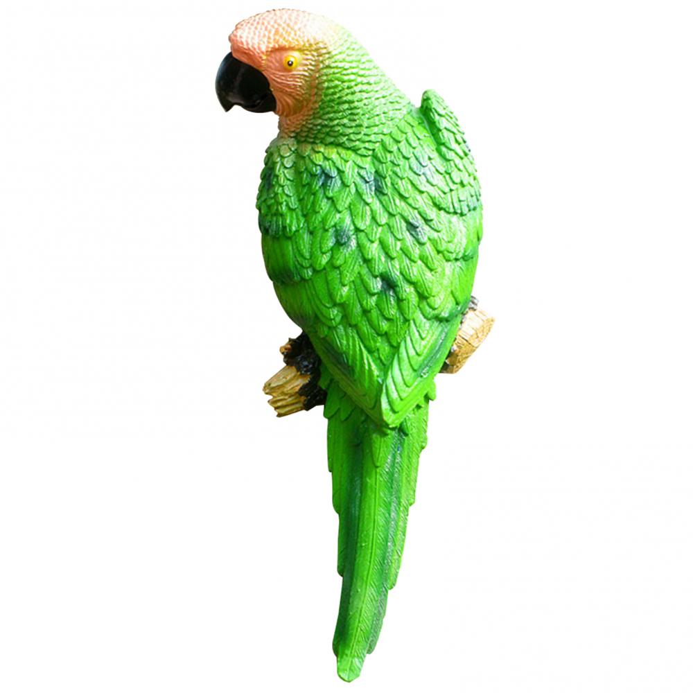 Resin Decor Craft Decoration Simulation Parrot Bird Sculpture Wall Hanging Garden Decoration