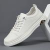 Men's Shoes 2025 Summer Hollow Perforated Breathable Genuine Leather Casual Board Shoes Men's Versatile White Shoes