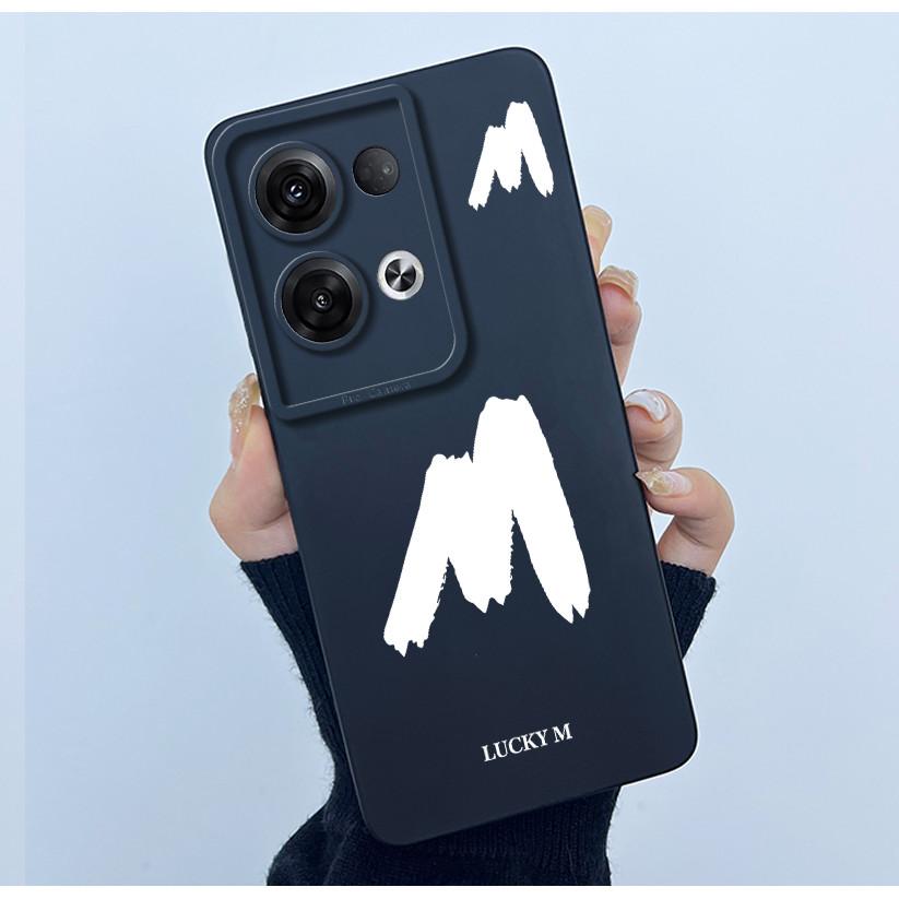 Для OPPO Reno 8 Pro 5G Reno8 Reno8 Pro Plus Ударопрочный Чехол для Телефона Счастливая Первая Буква Чехол Силиконовый Мягкий Матовый Задняя Крышка