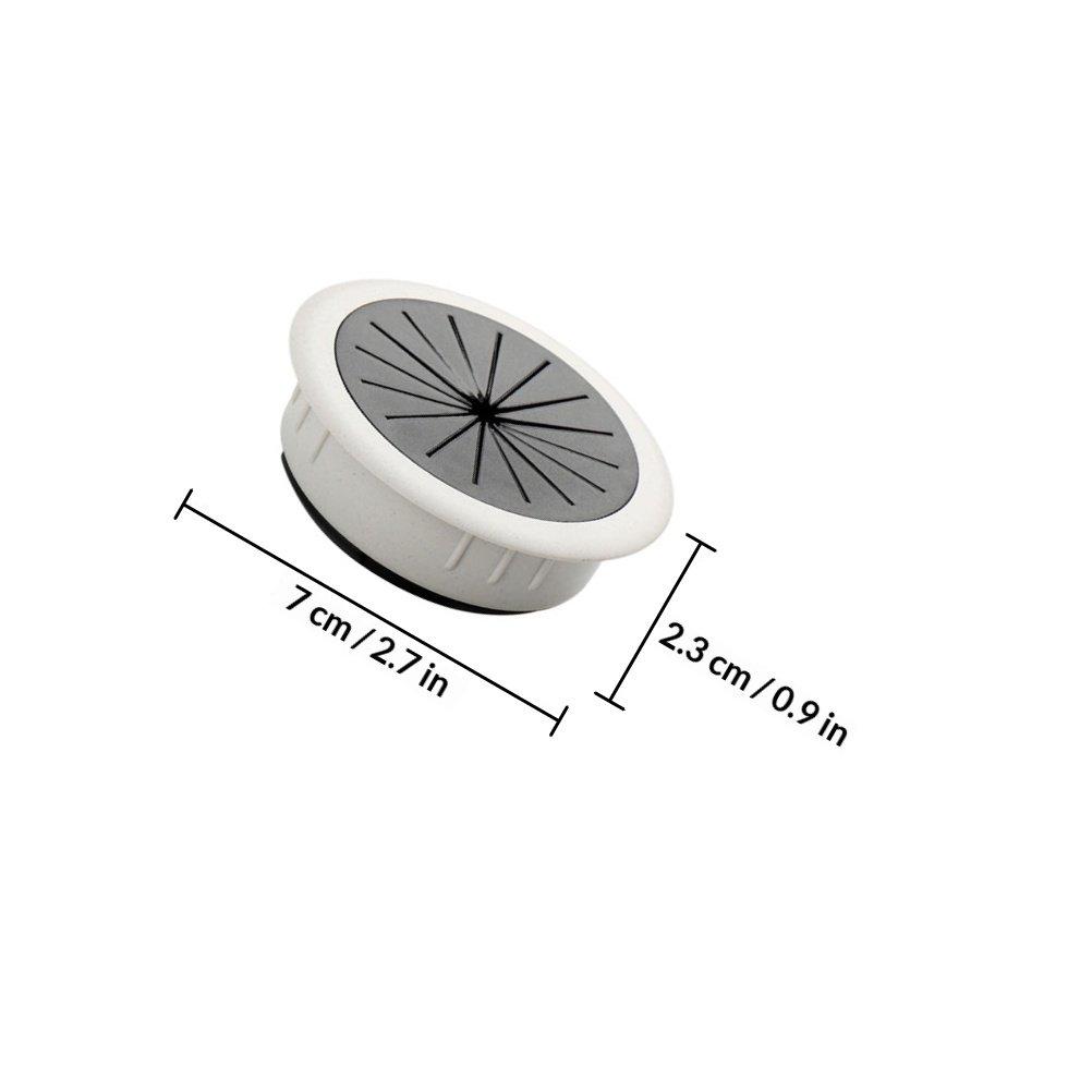6Pcs Black Zinc Alloy Cable Hole Covers Desk Wire Grommets Organizers for Computer Office Desk Cable Management
