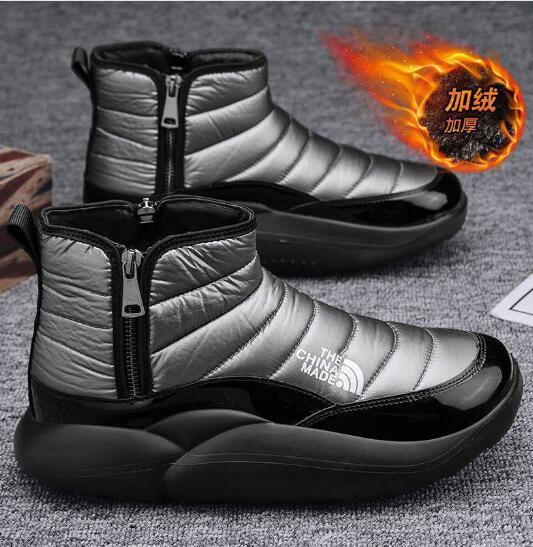 Мужские зимние ботинки, теплые, пуховые, мужские, водонепроницаемые и нескользящие, меховые, зимние, хлопковые ботинки D575