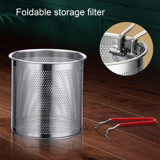 Фритюрница из нержавеющей стали с фильтром-корзиной, удлиненной ручкой, мини-фритюрница для эффективного приготовления пищи, многофункциональная масляная кастрюля для жарки, приготовления на пару, кипячения