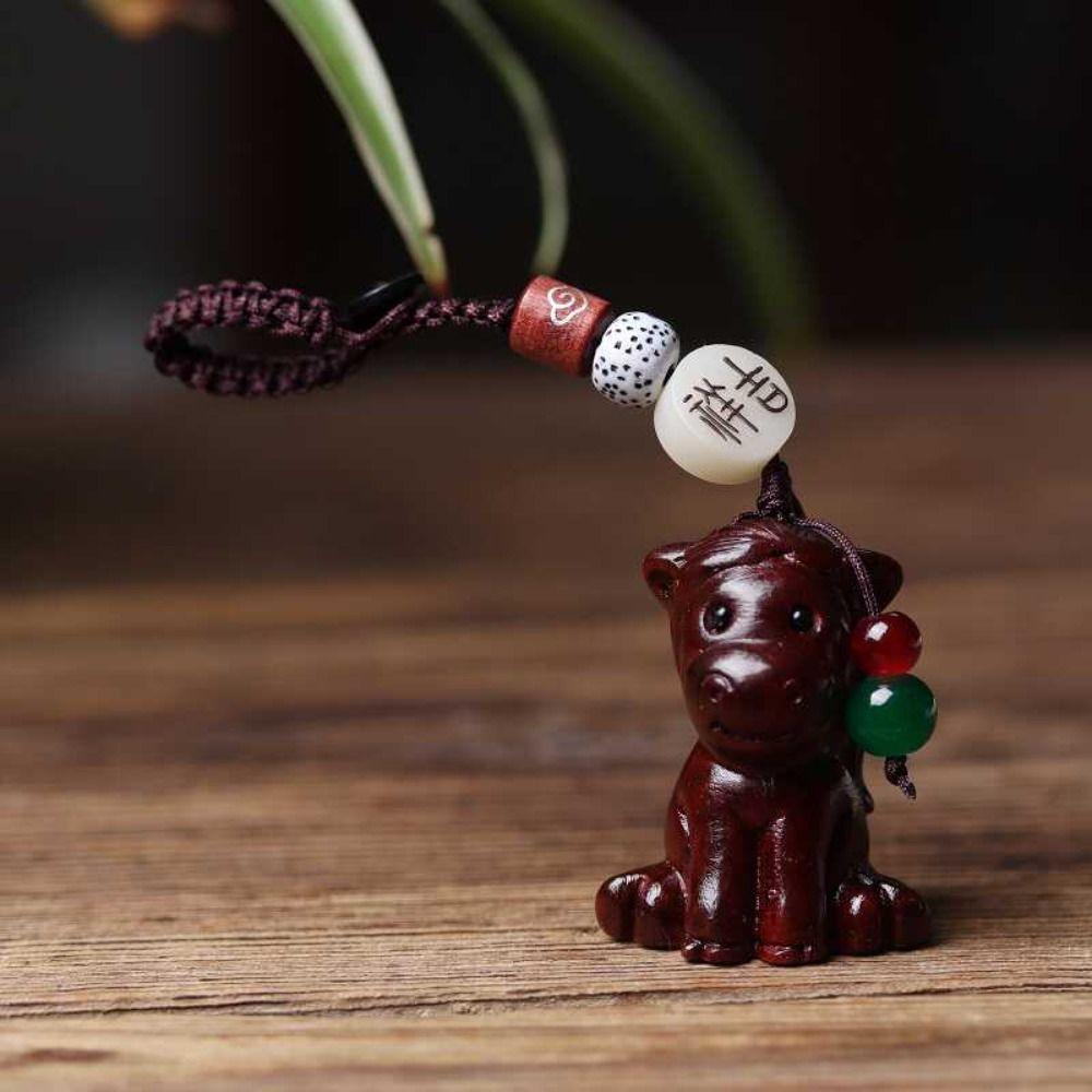 Мини резьба по дереву резьба по дереву брелок с изображением двенадцати знаков зодиака офисные аксессуары для стола