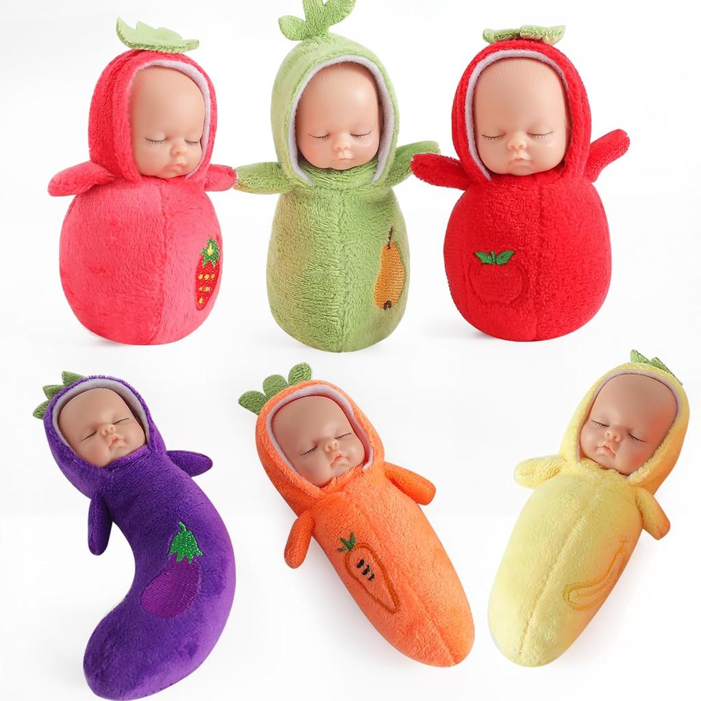 Игровой набор маленьких кукол eDollable 10 см включает 6 мягких мини-кукол и сумку для хранения, набор маленьких кукол-младенцев с реалистичным внешним видом для малышей