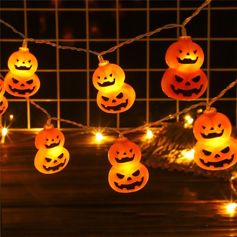 2025 Хэллоуин тыква гирлянда светодиодные тыквы гирлянда на батарейках для украшения вечеринки в помещении Хэллоуин 674