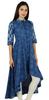 Womens Kurta Designer Kurti Mandarin Collar Block Print Chic Fashion