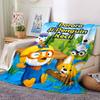 Pororo Cartoon Print Flannel Blanket High Quality Warm Comfortable Cover for All Seasons Perfect for Gifts Home Decor