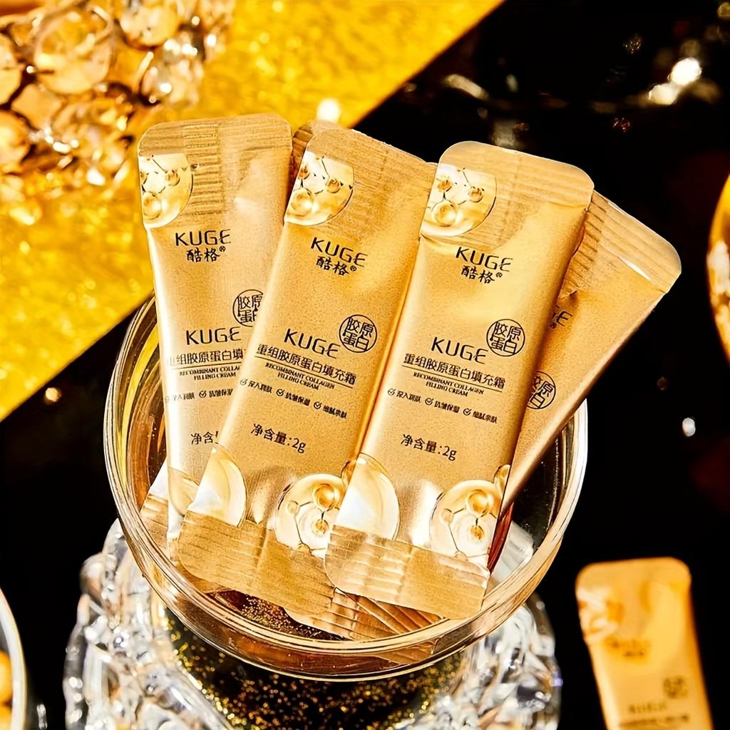 100 Bags of Cool Mesh Collagen Cream, Mini Portable Cream, Recombinant Collagen Filling Cream Moisturizing Anti-wrinkle Firming Light Face Mask Cream