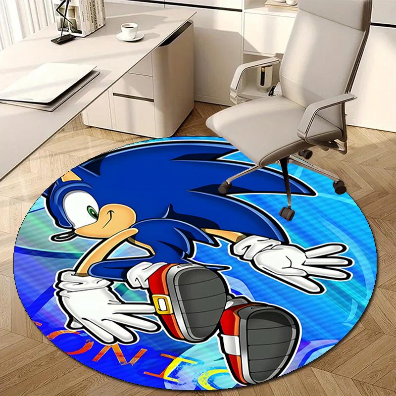 1pc Sonic4 Design Printed Area Round Carpet for Bedroom Living Room Home Decor Rugs Mat Non Slip Mat Rug for Bedside