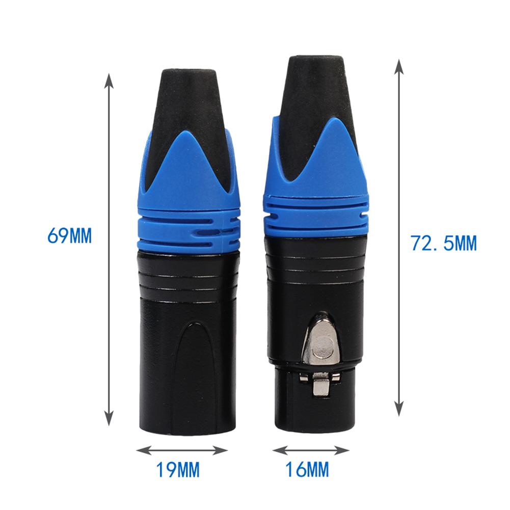 2pcs 3Pin XLR Female Male Microphone Audio Cable Plug DIY Connectors Adapters