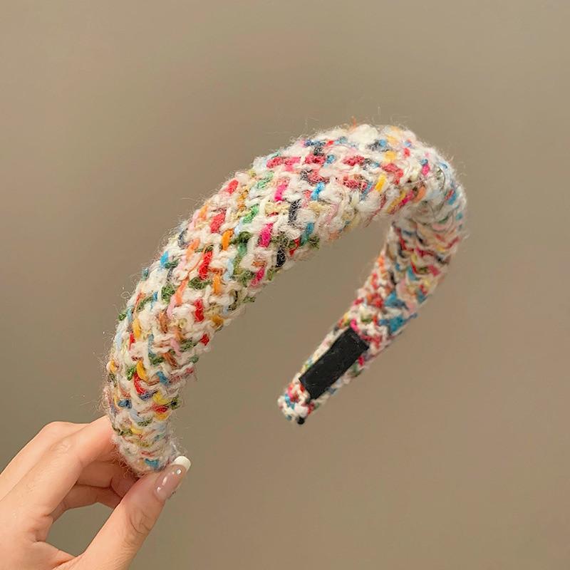 Милая Рождественская Женщина Красная Шерстяная Вязка Толстые Поролоновые Повязки на Голову для Леди Девушек Повседневная Вечеринка Праздничная Повязка на Голову