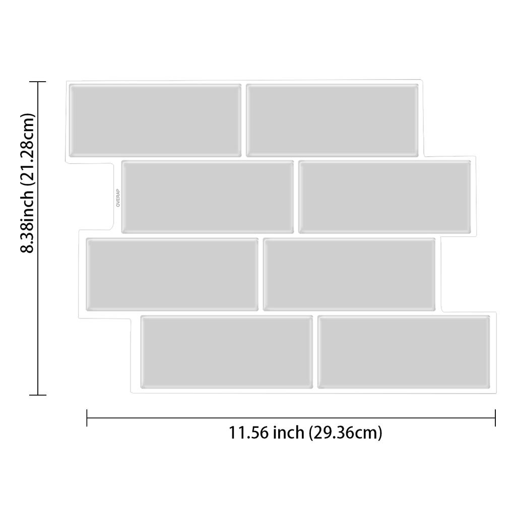 3 pcs/pack Strong Adhesive Wallpaper DIY Subway Wall Tiles Kitchen Bathroom Backsplash Stickers Waterprof for Home Decoration