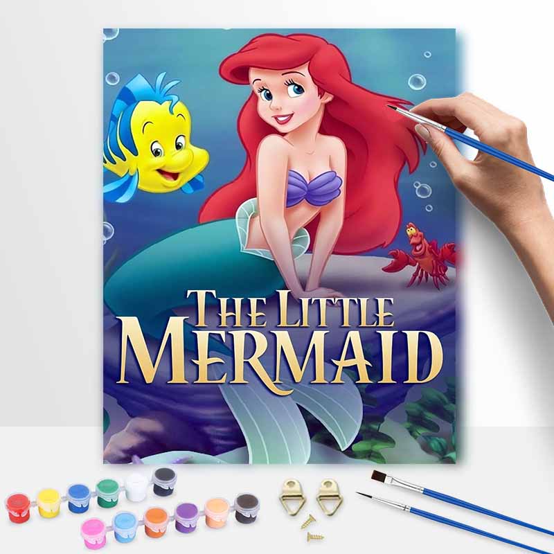 Disney The Little Mermaid oil painting handmade diy gifts home decorations
