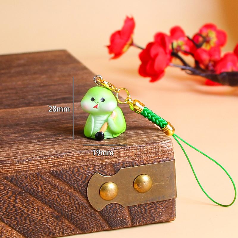 Брелок-талисман года Змеи 2025, брелок для телефона, мультяшный брелок со знаком зодиака Змея, милая подвеска для сумки, подвесное украшение, подарки на год