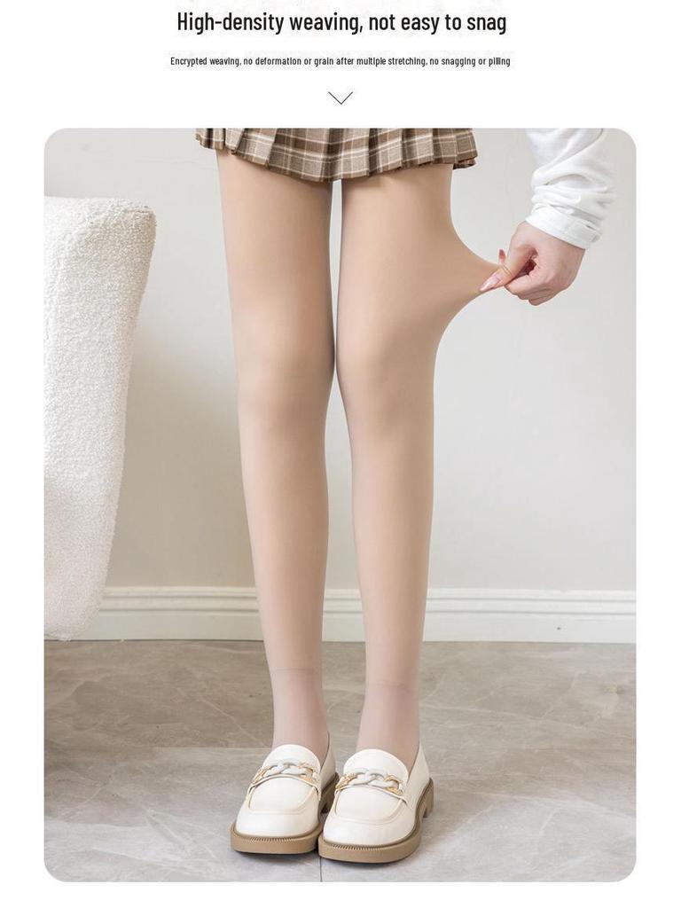 Женские тонкие колготки с высокой талией и цветочным рисунком в виде фей — телесного цвета, с добавлением бархата для осени/зимы