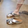 Thick-bottomed Bag Head Half Slippers Women's Outer Wear 2025 Summer New Comfortable Skirt Beautiful Niche Silver Cool Slippers