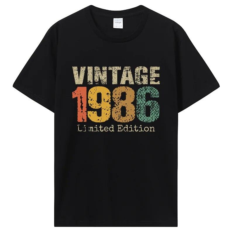 Забавные винтажные футболки 1986 года, летняя стильная хлопковая футболка с графическим рисунком, уличная одежда, подарки на день рождения, футболка унисекс, одежда больших размеров