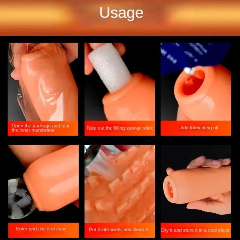 Masturbation Cup for Men Male Exercise Penis Massage Sexy Pocket Pussy Blowjob Toy Vagina Delay Exerciser Soft Adult Goods 18+