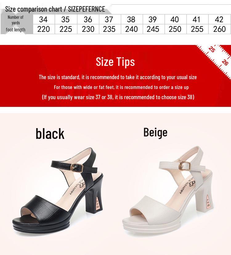 2023 Chunky Heel Onestrap Womens Sandals Versatile Soft Sole Summer Fashion For Middleaged Women
