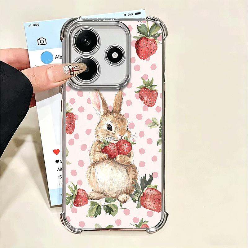 Милый Мультяшный Кролик Покрытие Чехол для Телефона Для Xiaomi Poco X5 X6 X7 X8 Pro Max F8 Ultra F7 M8 M7 M5S Redmi 15C 15 14C 13C 13 X