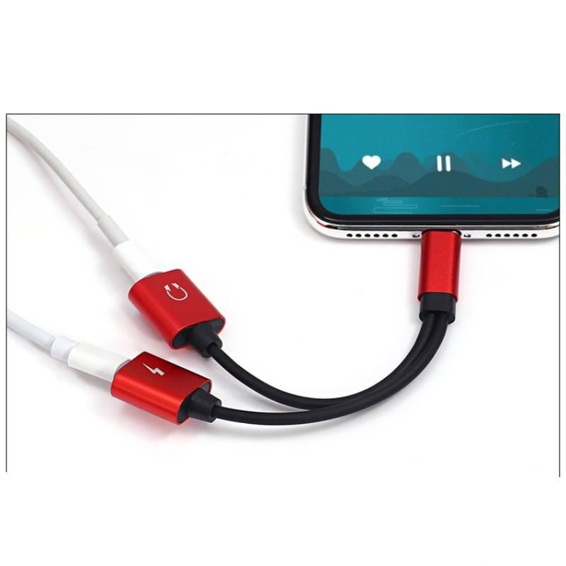 Адаптер 2 в 1 Lightning Двойной Зарядное устройство Аудио Разветвитель Сепаратор Кабель iPhone