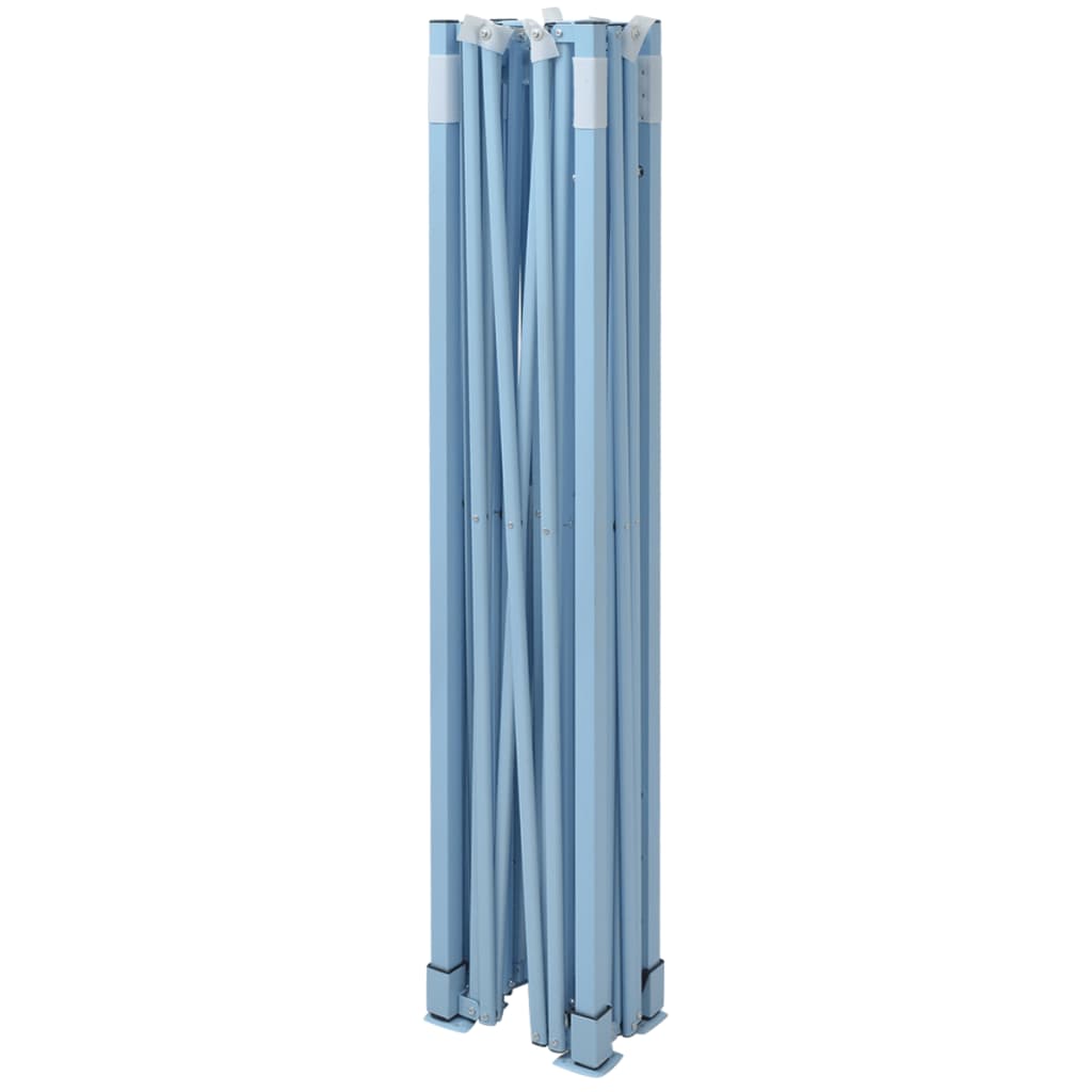 Folding Gazebo with 3 Side Panels 3 x 4.5 m Blue