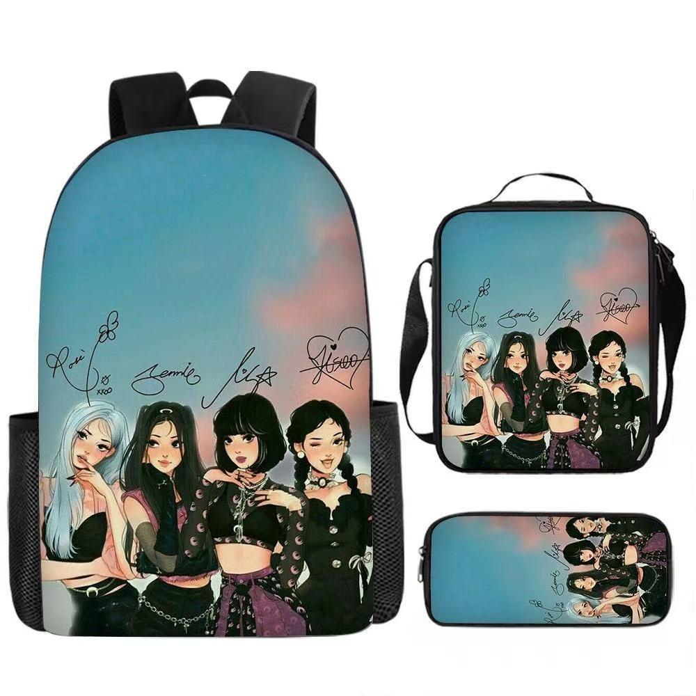 Kpop Hunter Witch Trio Set Trendy School Bag Multipurpose Pencil Case Crossbody Bag Three-in-One Student Backpack