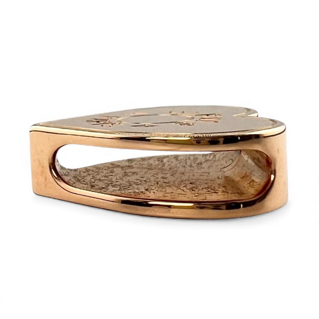 Безупречное кольцо-зажим для шарфа HERMES Twilly Ring Сердце Розовое золото Женское Б/у