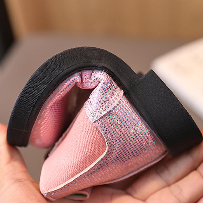 Ботинки для девочек, новые модные ботильоны на осень-зиму, детская повседневная обувь в британском стиле, модные короткие ботиночки с блестками для малышей