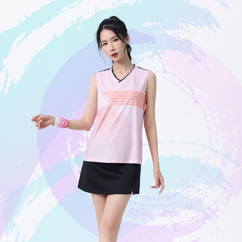 Unisex Sleeveless Badminton Sport Set Team Uniform With Number Printing Athletic Wear Men Women
