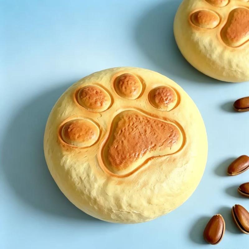 Cat Paw Stress Relief Toy Slow Rebound Realistic Bread Texture Soft Squishy Fidget Toy for Adults Kids Christmas Gift Use