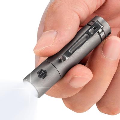 KeyUnity KF04 Titanium Pocket LED Изготовлен из титана, ультра совместим с щелочными батареями AAA AAA IPX8, устойчив к коррозии, практичное освещение для яркости 120 EDC