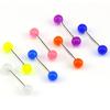7Pcs/Set Glow In The Dark Luminous Barbell Tongue Rings Body Piercing Jewelry