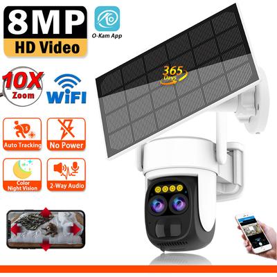 Двойная HD-камера, интеллектуальный мониторинг, беспроводная Wi-Fi, подключенная к солнечной энергии, камера видеонаблюдения, видеонаблюдение