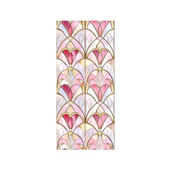 Stained Glass Rainbow Window Privacy Film Decorative Sun Blocking Glass Clings Colorful Static Coverings Decals for Home Glass Door
