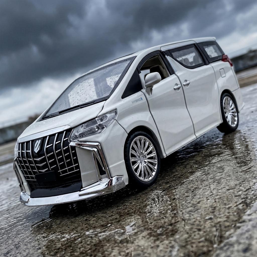 1:24 Toyota Alphard MPV Литой металлический модель-автомобиль из сплава Настольный дисплей Коллекционные предметы Хобби Украшения Игрушки Праздничный подарок Для мальчика QA2