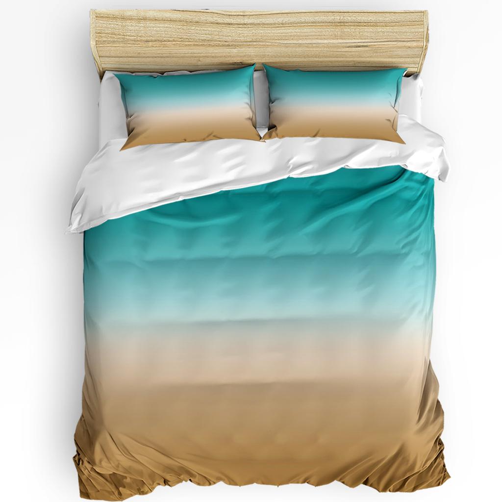 Градиентный серо-голубой пододеяльник, комплект постельного белья для кровати, домашний текстиль, пододеяльник, наволочки, комплект постельного белья для спальни, двуспальный комплект постельного белья, без простыни