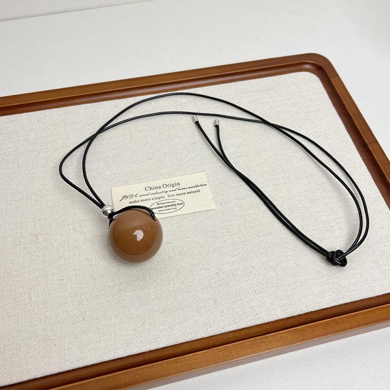 Минималистичное модное геометрическое ожерелье с подвеской в виде шара для женщин и девочек, универсальная длинная цепочка для свитера, ювелирные изделия, аксессуары, подарки