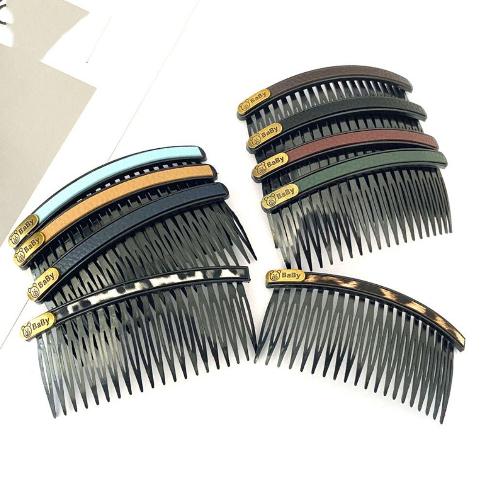 Кожаные фиксированные расчески с медвежьей вставкой, модная расческа для укладки волос, повседневная