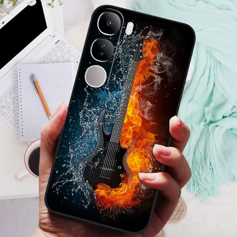 Для Vivo V40 Lite IDN V40SE Y200 Y300 Чехол для телефона Задняя крышка Модный Цветок Бабочка Мягкий ТПУ Fundas Для Vivo V 40 Lite V40 SE