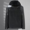 New Leather Jacket Men's Velvet Thickened Men's Fur Integrated Winter Lapel Warm Leather Jacket