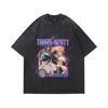 TKPA Unisex Retro Rodman Print Distressed Short Sleeve T-shirt - Trendy American High Street Style
