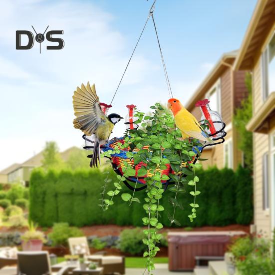 Кормушка для колибри Креативный дизайн из ротанга Большая вместимость Легко наполнять Простая установка Подвесная кормушка для колибри с водой