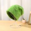 Шапка-панама из кроличьего ворса для женщин Осень Зима Плюшевая Японская Милая Женская Шапка Теплые Меховые Шапки EMA