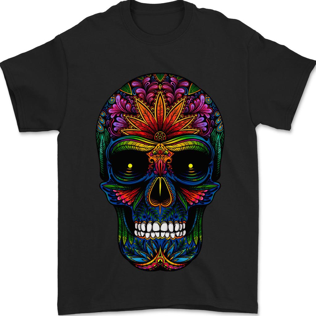 Sugar Skull Mens T-Shirt 100% Cotton Unisex T-Shirt