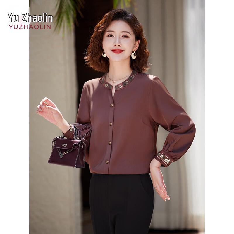 Праздничная блузка с длинным рукавом для пожилых женщин