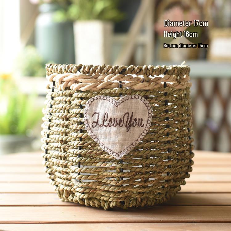Пасторальная скандинавская плетеная цветочная корзина-сумка для композиций из сухоцветов и горшка с суккулентом