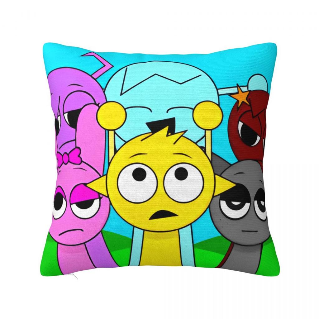 S-Sprunki Game Pillow Cover Kawaii Pillow Case For Sofa Home Decorative Cushion Cover Polyester Graphic Pillowcases Gift