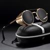 1 Pcs Gothic Steampunk Sunglasses Polarized Mens Womens Brand Designer Vintage Round Metal Frames