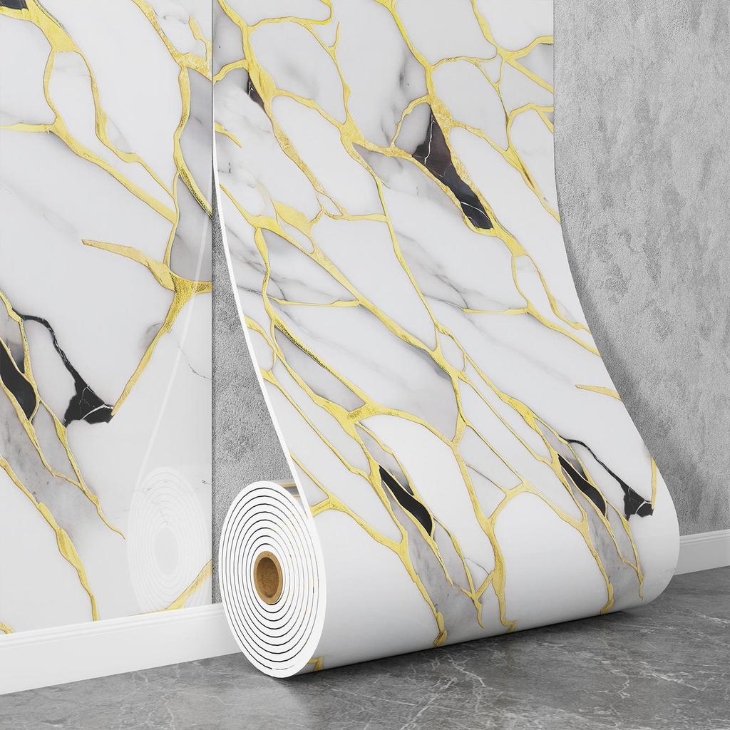 Самоклеящаяся водостойкая настенная наклейка под мрамор для ванной комнаты, гостиной, кухни и ТВ-зоны.